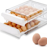 Porta Ovos Organizador 32 Unidades para Geladeira, Casa e Cozinha – Caixa Acrílica Transparente 2 Andares, Empilhável, BPA Free, Ovos Frescos e Organizados | Premium InoVibes