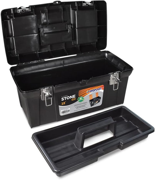 Caixa de Ferramenta Maleta Stone Pro 19" Trava de Aço Arqplast