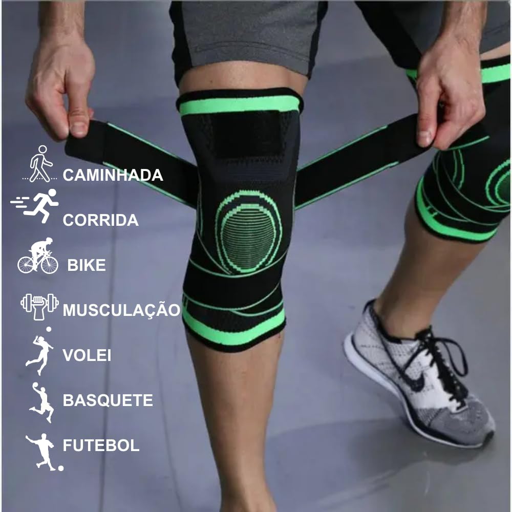 Joelheira Ortopédica Esportiva de Compressão com Estabilizador, Proteção para Treino e Recuperação Premium