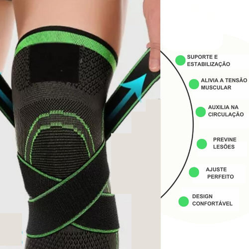Joelheira Ortopédica Esportiva de Compressão com Estabilizador, Proteção para Treino e Recuperação Premium