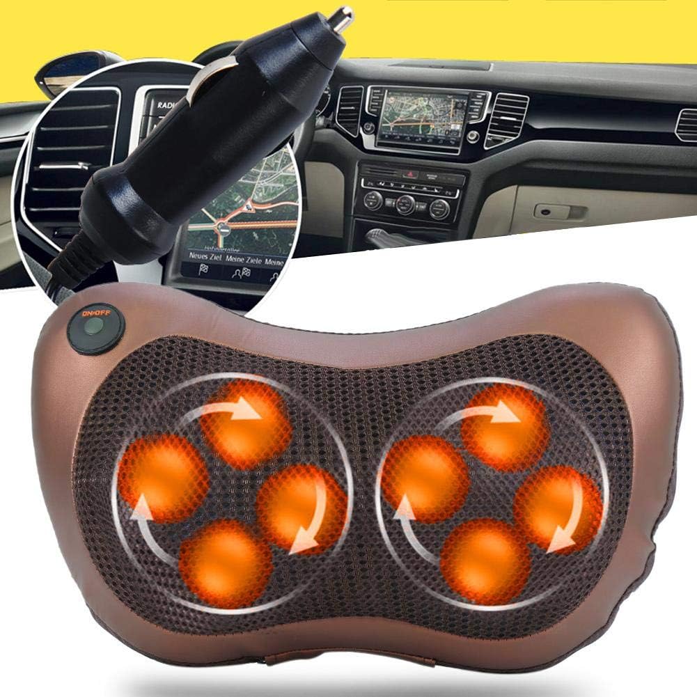 Almofada de massagem eletrônica aquecimento eletrônico, almofada de massagem amassar costas pescoço pescoço ombro, almofada de massagem amassada profunda adequada para casa e escritório