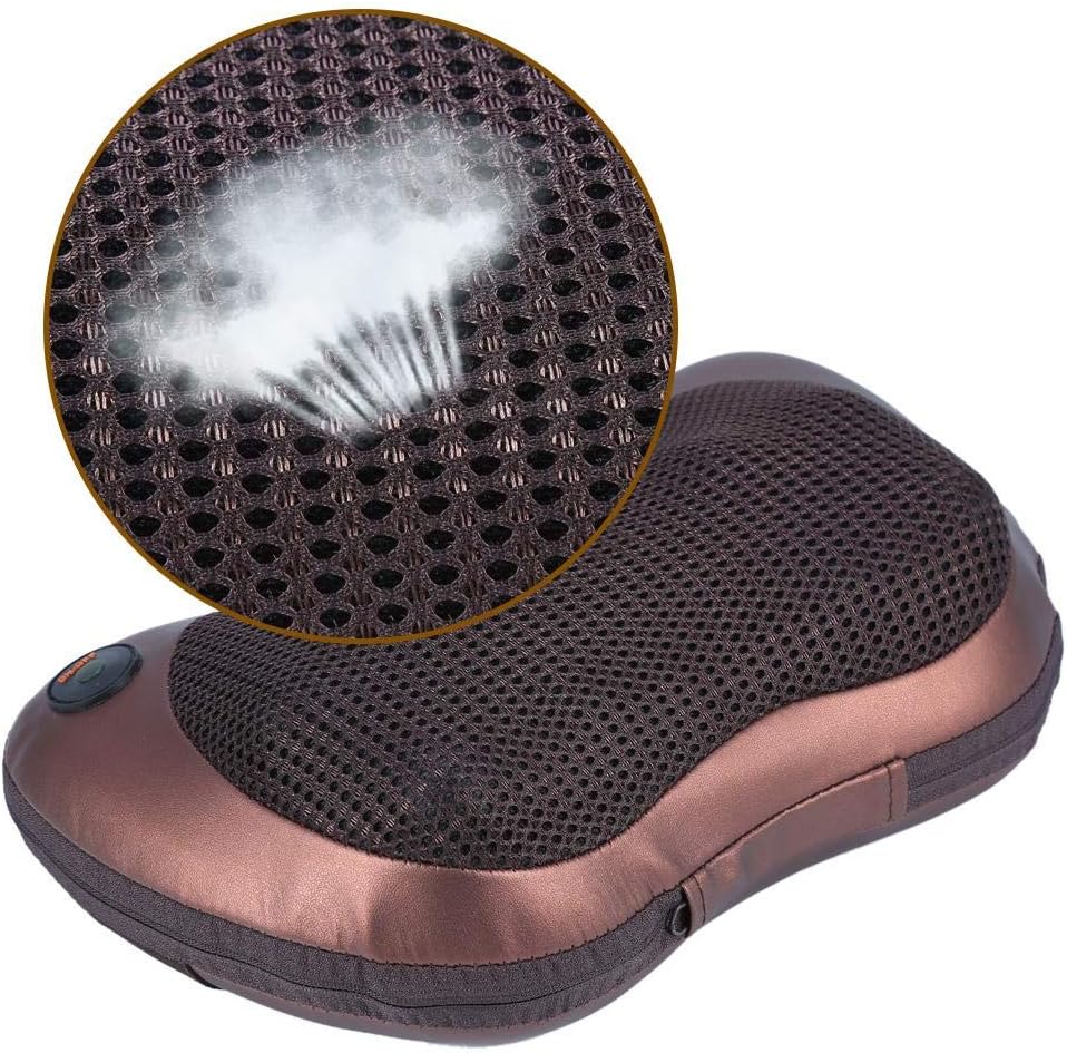 Almofada de massagem eletrônica aquecimento eletrônico, almofada de massagem amassar costas pescoço pescoço ombro, almofada de massagem amassada profunda adequada para casa e escritório