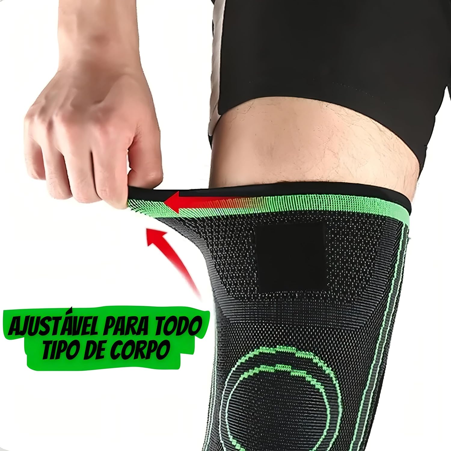 Kit 2 Joelheiras Ortopédicas De Compressão Ajustável Elástica Para Dores Articulação E Proteção Esportes