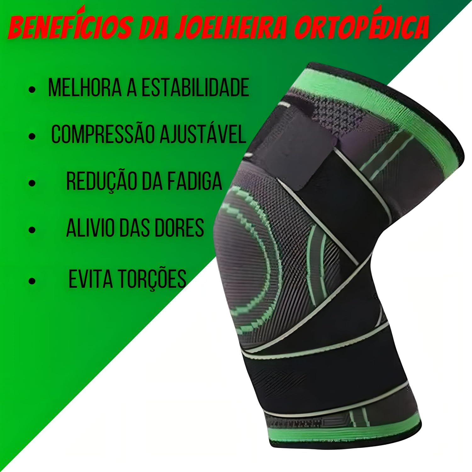 Kit 2 Joelheiras Ortopédicas De Compressão Ajustável Elástica Para Dores Articulação E Proteção Esportes